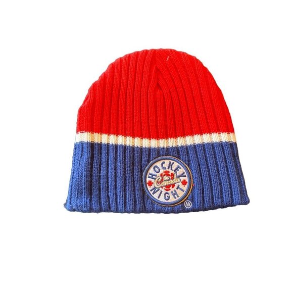 Budweiser Hockey Night in Canada Knit Skull Hat Ski Cap Red Blue One Size - Picture 3 of 6